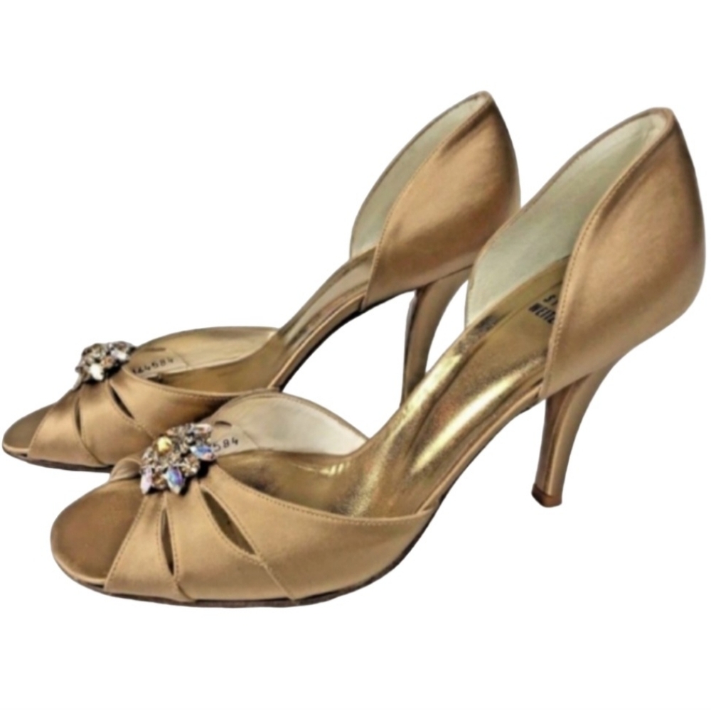 Stuart Weitzman Open Toe Bridal Sandal Size 9 Gold